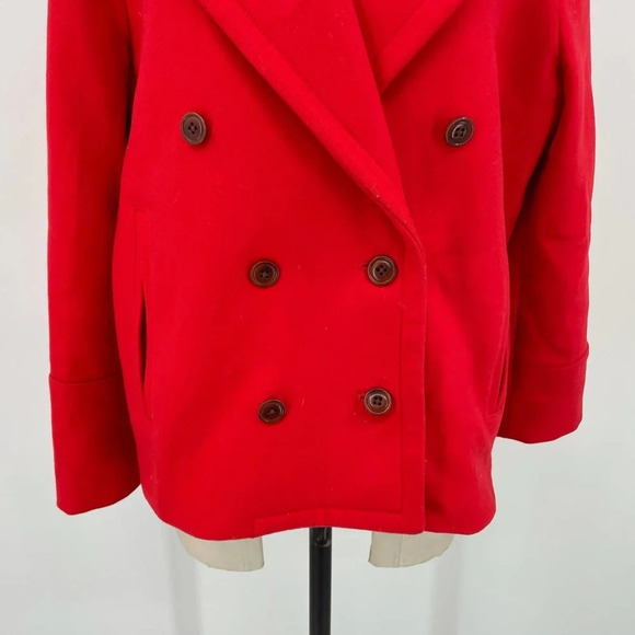J.‎ Crew Melton Wool Peacoat Brilliant Flame Red Size 4 - Picture 4 of 12